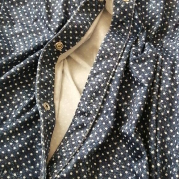 Tango Mango Blue and White Polka Dot with Floral Lace Back Midi Dress - Picture 9 of 17